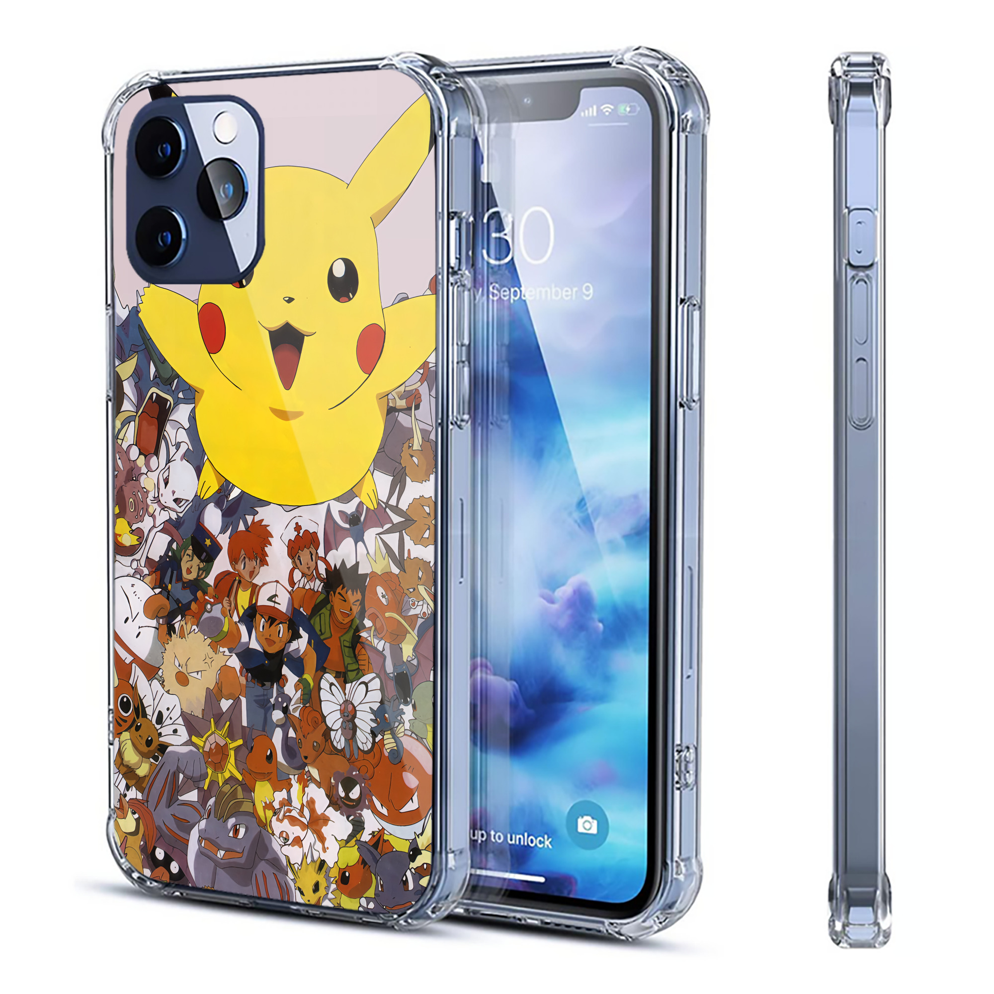 （画像用） ポケットモンスター Pokémon 【iPhone 12シリーズ対応】透明スマホケース（クリアソフトケース）